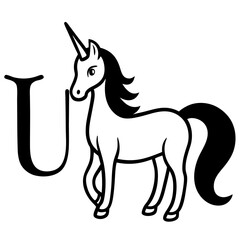 coloring alphabet for kids U