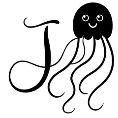 coloring alphabet for kids J