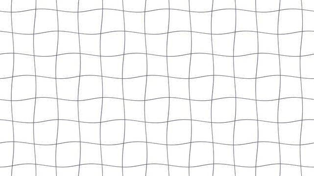 White background with black grid moving like waves