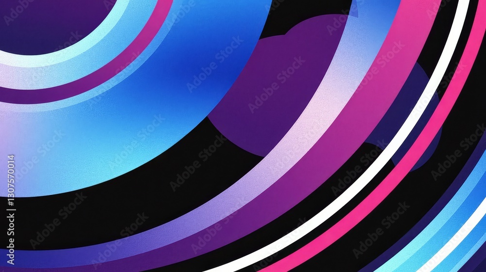 Poster dynamic colorful circular patterns abstract art digital background vibrant blue and pink close-up vi