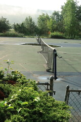 ruins of a tennis court