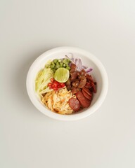 Colorful Thai Salad Bowl with Fresh Ingredients and Vibrant Garnishes