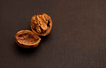 Nuts on a black background.
