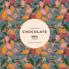 Cocoa bean illustration. Vintage style design template. chocolate cocoa beans. Vector illustration
