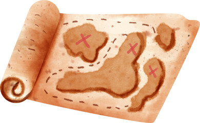 watercolor treasure map