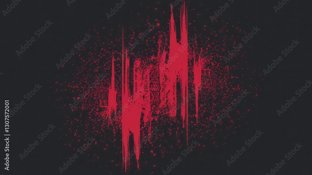 Poster dynamic red soundwave visualization abstract art display creative digital artwork dark background ar