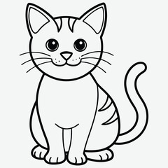 Obraz premium Cat smile face design pancil art vector , illustration and artwork