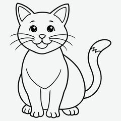 Cat smile face  design pancil art vector , illustration and artwork