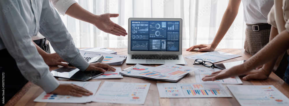 Aufkleber business data dashboard provide business intelligence analytic for marketing strategy planning brisk