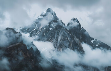 mountain landscape with clouds
