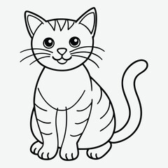Cat smile face  design pancil art vector , illustration and artwork