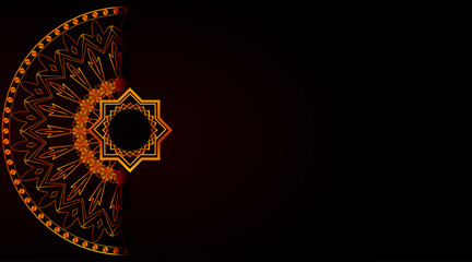 Card background | Banner background | Abstract modern vector design with mandala for futuristic, corporate, greeting, decoration | Mandala design with shadow and golden-black colour 