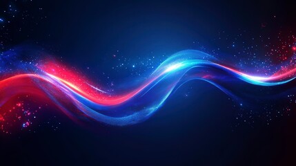 Obraz premium Abstract energy waves, dynamic lines, glowing colours, digital art, possible use in background design