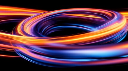 Vibrant swirling light patterns creating a dynamic abstract background for design use