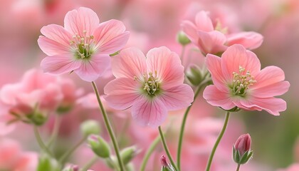 Obraz premium Delicate Pink Flowers in Bloom