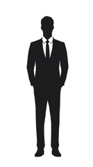 Minimalist Businessman Silhouette Vector in Suit for Corporate Design
