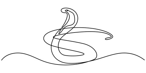 Fototapeta premium Snake in one continuous line. One line drawing, minimalism. Vector illustration. Snake One continuous line drawing. Snake in simple doodle style, Snake one line continuous. Hand drawn vector art. 