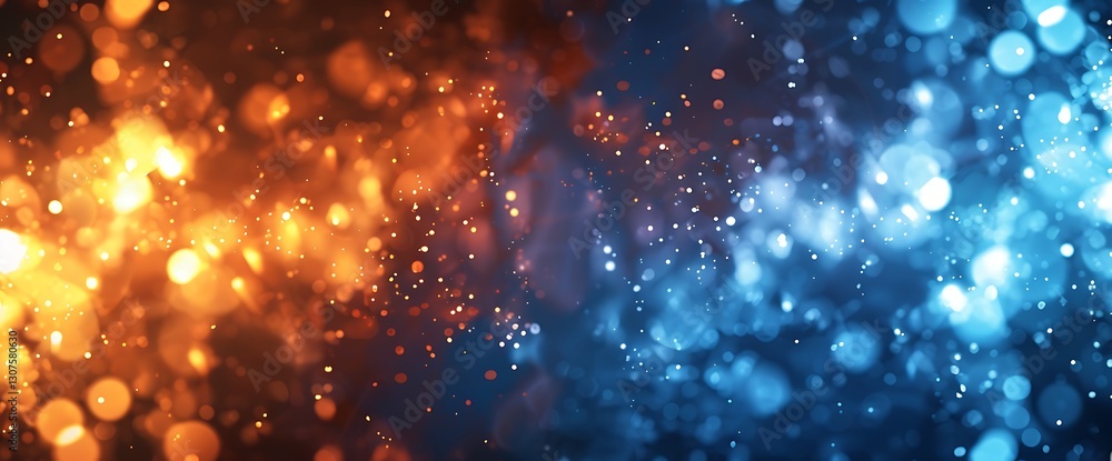 Poster harmony of elements: an abstract composition of shimmering bokeh lights, with a contrast between vib