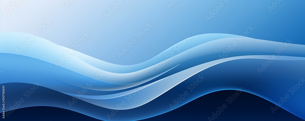 Poster ethereal blue wave: a captivating depiction of fluid motion and tranquility, with undulating waves i