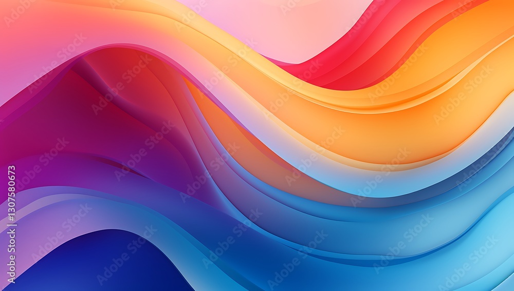 Poster abstract wave of colors: an artistic representation of fluid waves in a spectrum of vibrant colors, 