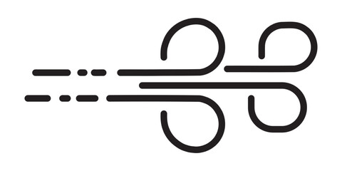 Doodle wind line sketch set. Hand drawn doodle wind motion, air blow, swirl elements. Sketch drawn air blow motion, smoke flow art, abstract line. Isolated on white background . vector illustration.