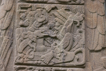 Detail of a Mayan stele at the Quirigua site, Guatemala
