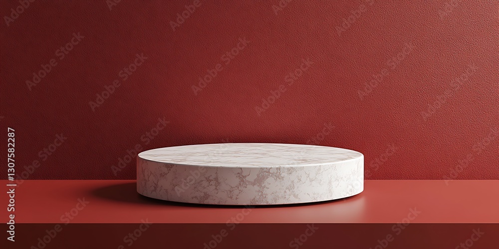 Aufkleber elevated platform: a minimalist product showcase featuring an elevated, circular display against a c