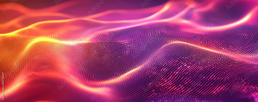 Poster abstract glowing waves: an artistic display of vibrant, dynamic waves of light with a spectrum of co
