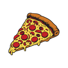Cartoon Pizza Slice Vector – Perfect for Food and Restaurant Graphics
