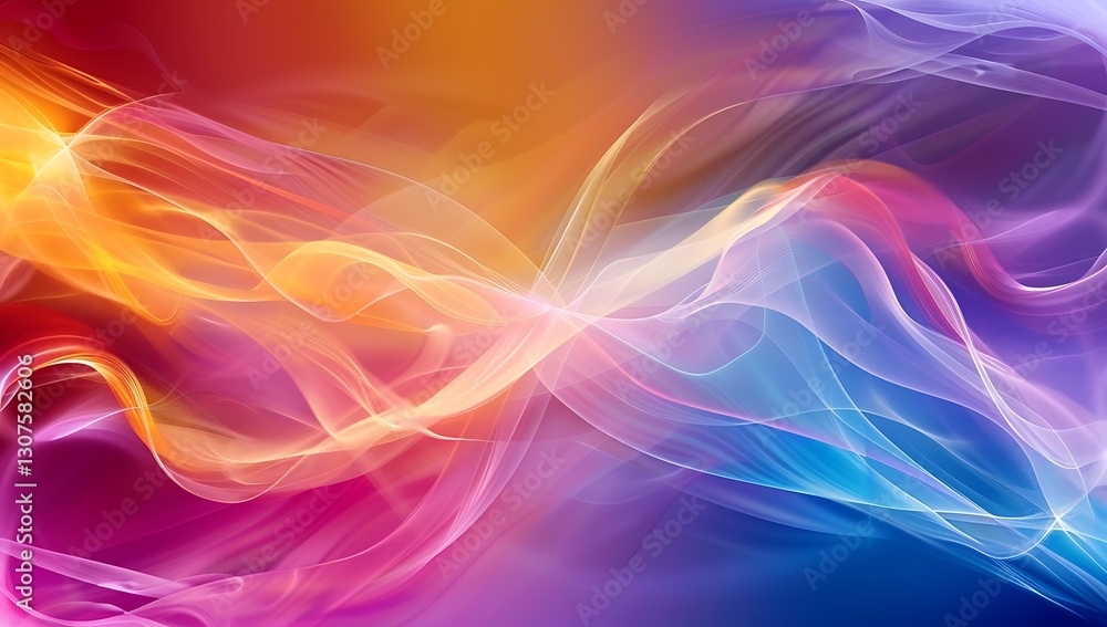 Aufkleber abstract wave of color: a mesmerizing display of flowing, interwoven waves of vibrant colors creates