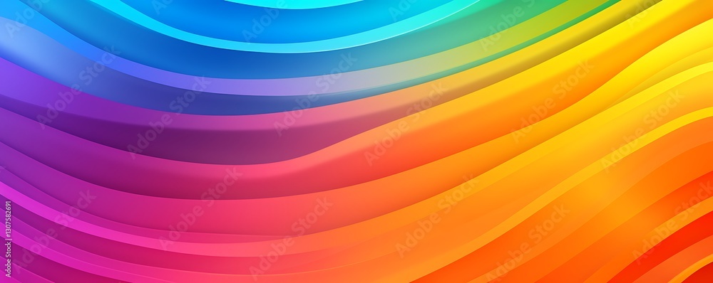 Poster chromatic waves: a vibrant and dynamic composition of flowing, curved lines in a spectrum of brillia