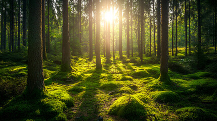 Obraz premium morning in the forest