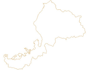 福井県　地図　白　イラスト