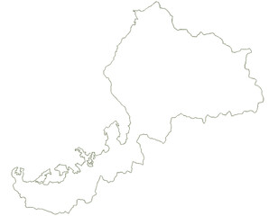 Fototapeta premium 福井県 地図 白 イラスト