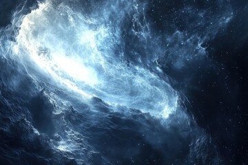 Fototapeta premium Cosmic clouds swirl in a luminous galaxy captured during the night sky