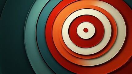 Abstract swirling circles radiate warm red and cool teal light. AI Generated