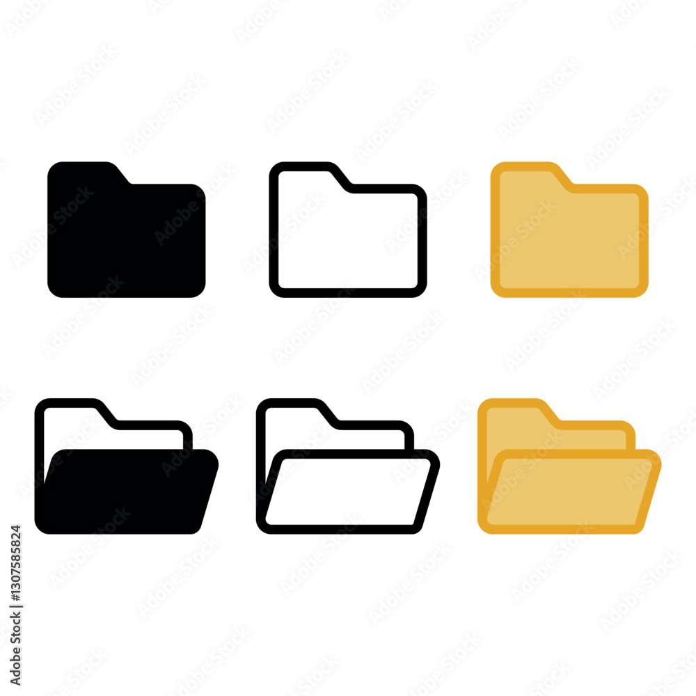 Aufkleber folder icon set, open folder vector icon. file document archive icon sign. vector icon. file organiz