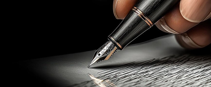 The Art of Writing: A Luxurious Fountain Pen in Action