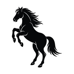 jumping horse of a silhouette art