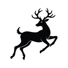 jumping deer of a silhouette art