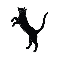 jumping cat of a silhouette art