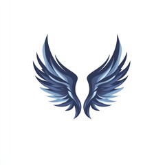 Naklejka premium Majestic wings spread, soaring emblem, possibly for a logo, isolated
