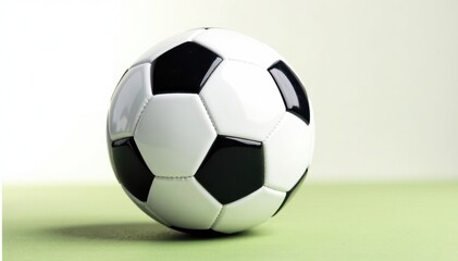 Fototapeta premium Classic black and white soccer ball isolated on white , football, pitch