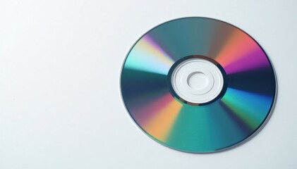 Close-up of a single CD, pristine white backdrop , disk, audio