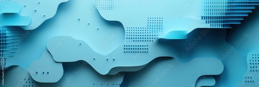 Aufkleber Modern paper art background showcases the evolution of digital democracy with layered abstract designs and futuristic elements Generative AI