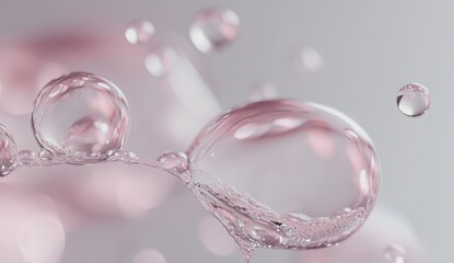Delicate Pink Bubbles in Liquid