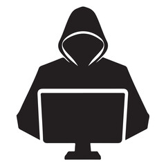 Anonymous Silhouette Hacker Behind Computer Screen Online Security Risks