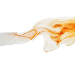 Close-Up of Flickering Candle Flame with Soft Smoke Trails on White Background - Warm and Tranquil Design