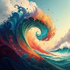  Fluid Abstract Art Tile