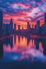 CityScape at Sunset Across River